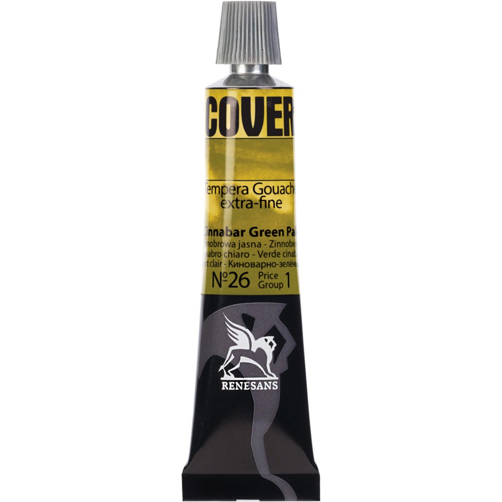 Farba Tempera Cover - Renesans - 26, zieleń cynobrowa jasna, 20 ml
