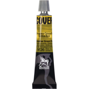 Farba Tempera Cover - Renesans - 26, zieleń cynobrowa jasna, 20 ml