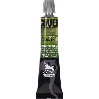 Tempera Gouache Cover - Renesans - 27, Cinnabar Green Deep, 20 ml