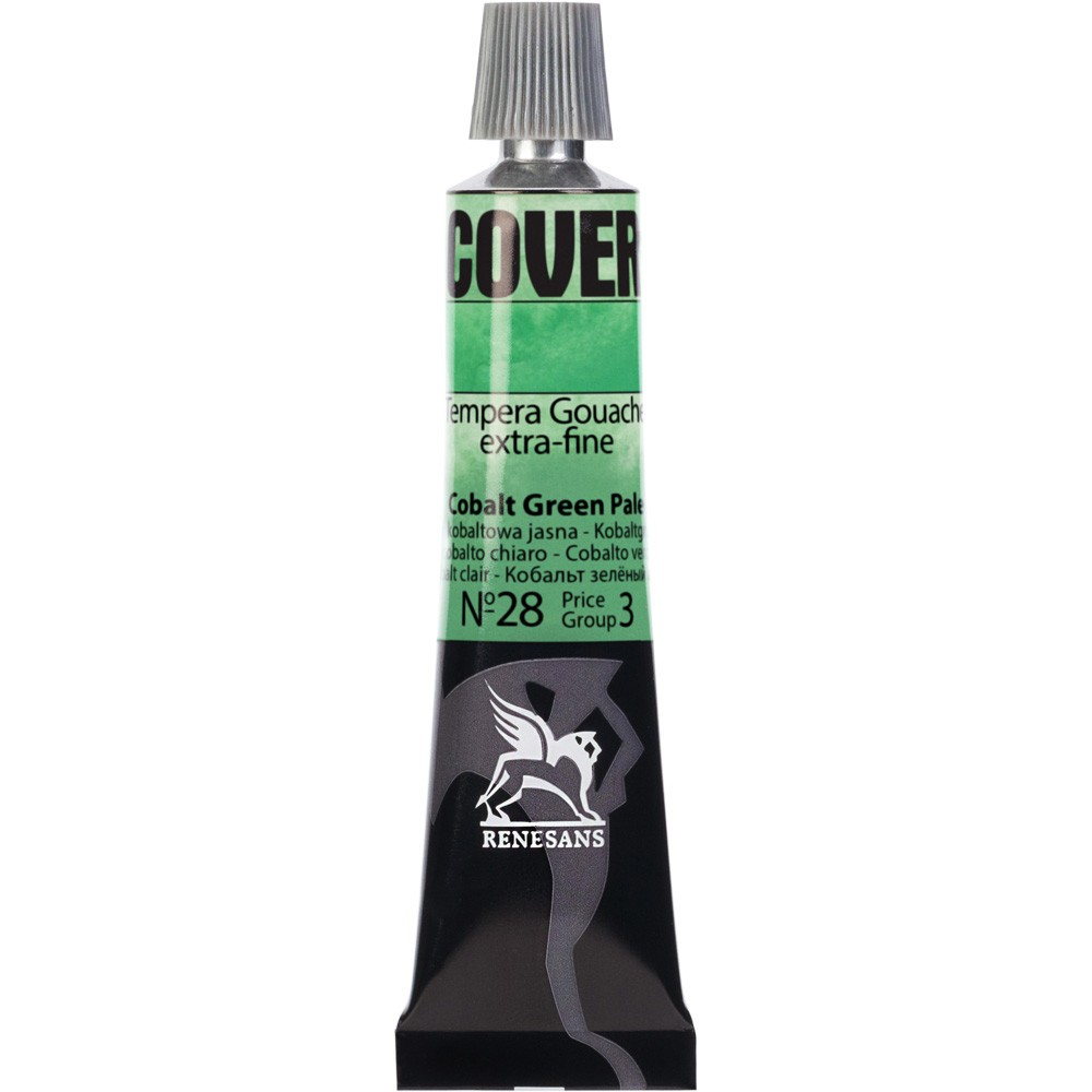 Tempera Gouache Cover - Renesans - 28, Cobalt Green Pale, 20 ml