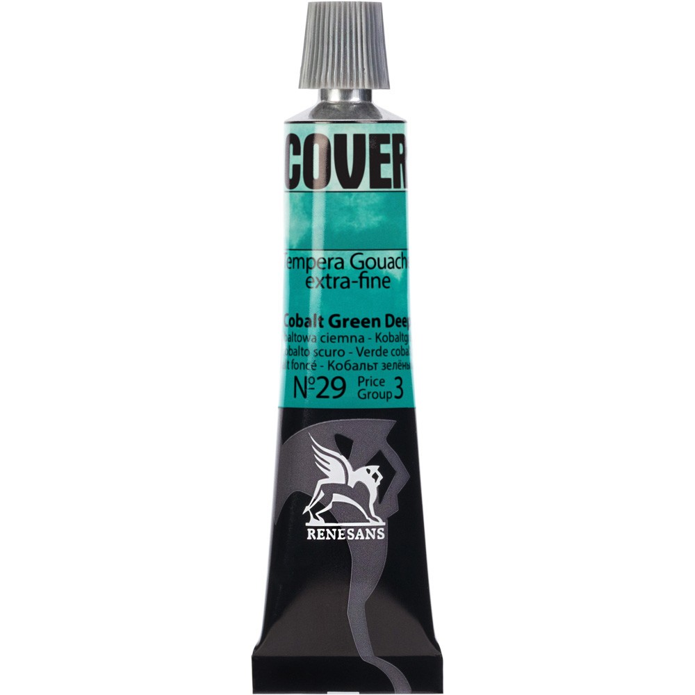 Tempera Gouache Cover - Renesans - 29, Cobalt Green Deep, 20 ml