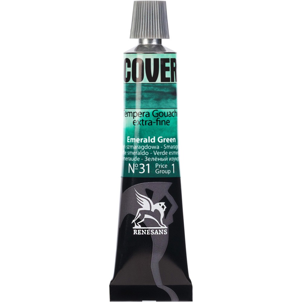 Farba Tempera Cover - Renesans - 31, zieleń szmaragdowa, 20 ml