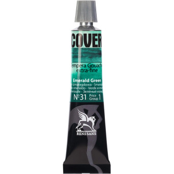 Tempera Gouache Cover - Renesans - 31, Emerald Green, 20 ml