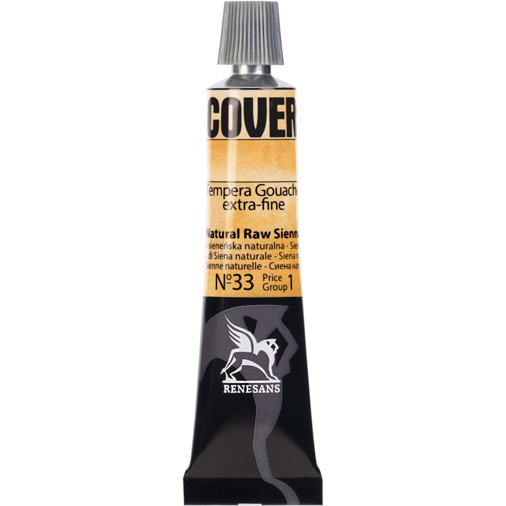 Tempera Gouache Cover - Renesans - 33, Natural Raw Sienna, 20 ml
