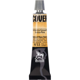 Tempera Gouache Cover - Renesans - 33, Natural Raw Sienna, 20 ml