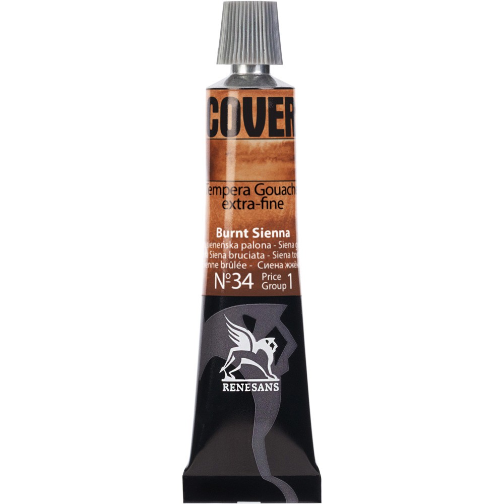 Farba Tempera Cover - Renesans - 34, ziemia sieneńska palona, 20 ml