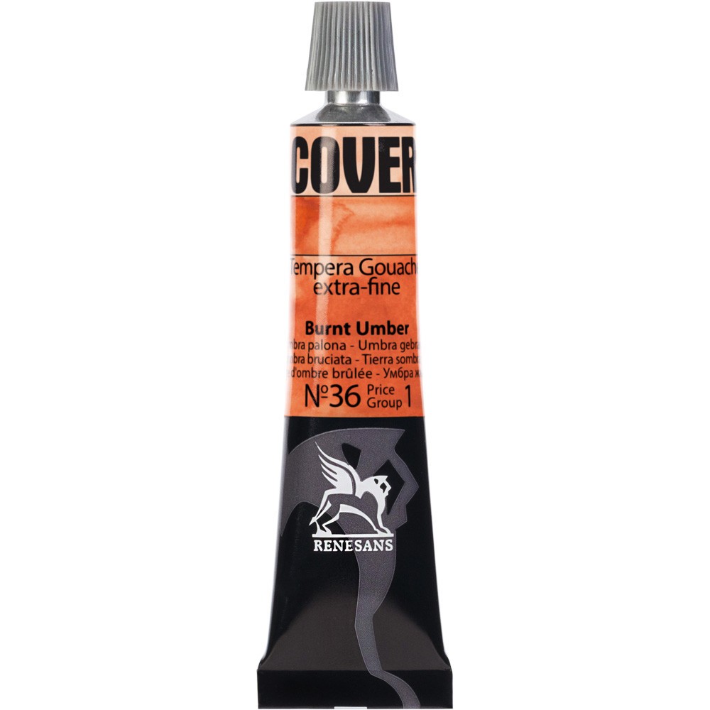 Farba Tempera Cover - Renesans - 36, umbra palona, 20 ml