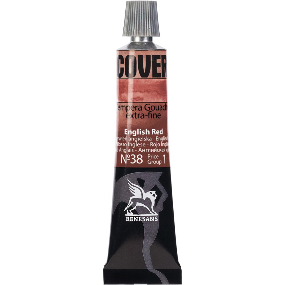 Farba Tempera Cover - Renesans - 38, czerwień angielska, 20 ml