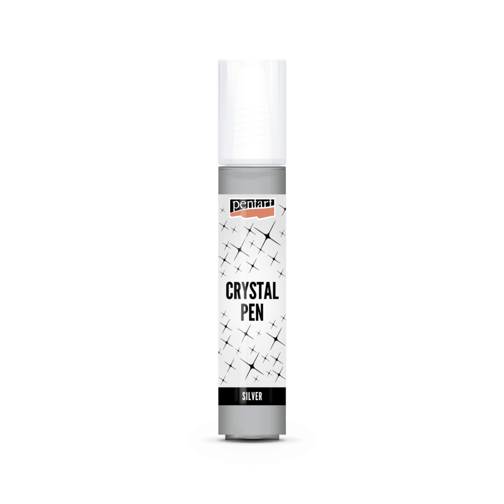 Pasta strukturalna Crystal w pisaku - Pentart - srebrna, 30 ml