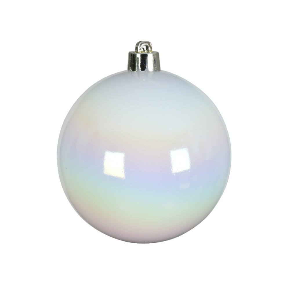 Bombki choinkowe nietłukące - białe opalizujące, 4 cm, 16 szt.
