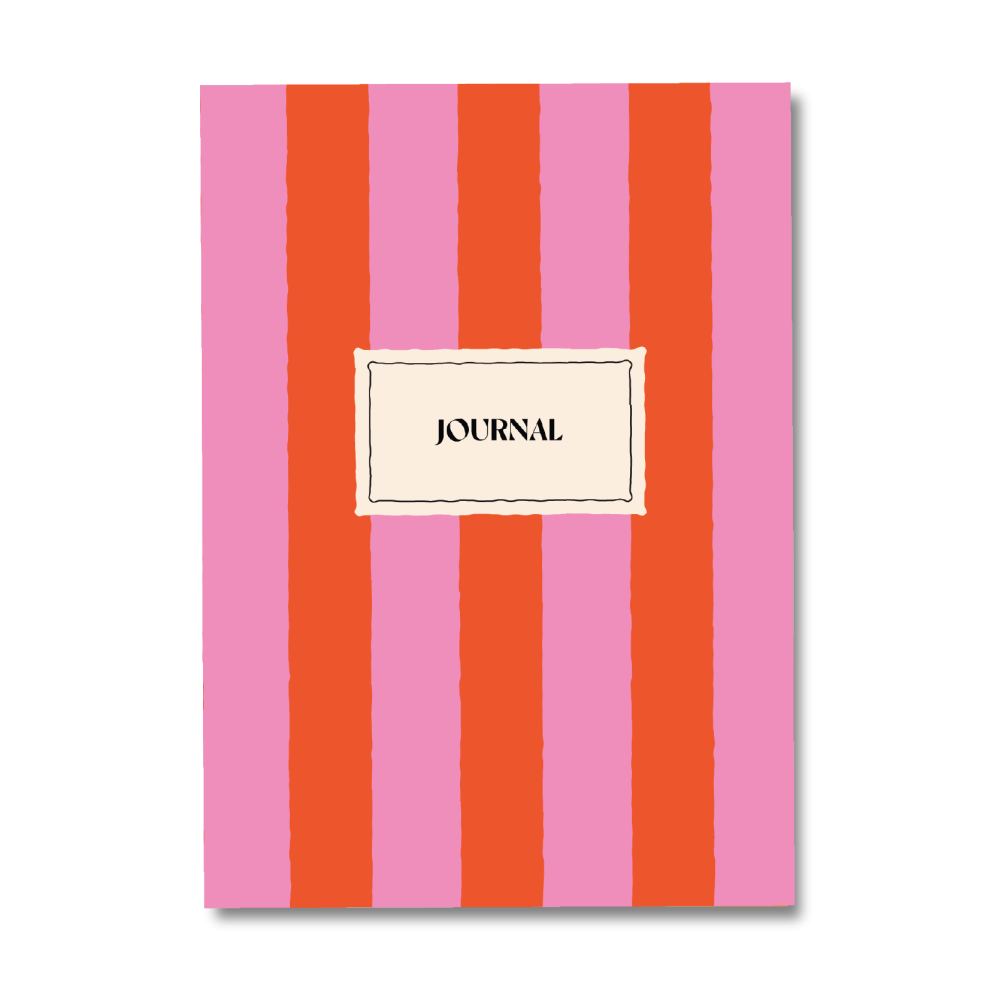 Notatnik Hot Pink Stripe A5 - Once Upon a Tuesday - w linie, miękki, 100 g, 60 stron