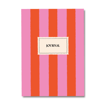 Notebook Hot Pink Stripe A5 - Once Upon a Tuesday - ruled, softcover, 100 g, 60 pages
