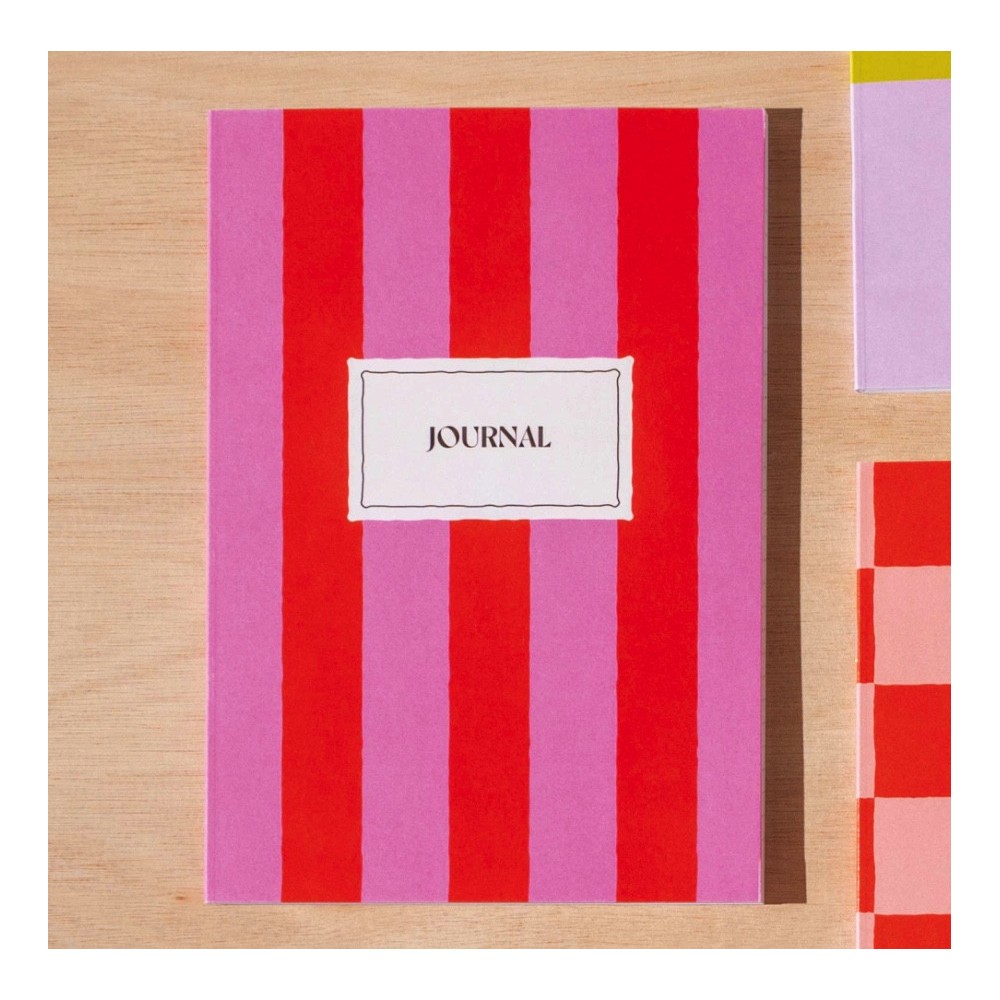 Notatnik Hot Pink Stripe A5 - Once Upon a Tuesday - w linie, miękki, 100 g, 60 stron