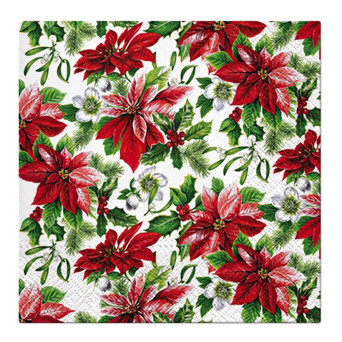 Serwetki ozdobne - Paw - Glory Poinsettia, 20 szt.