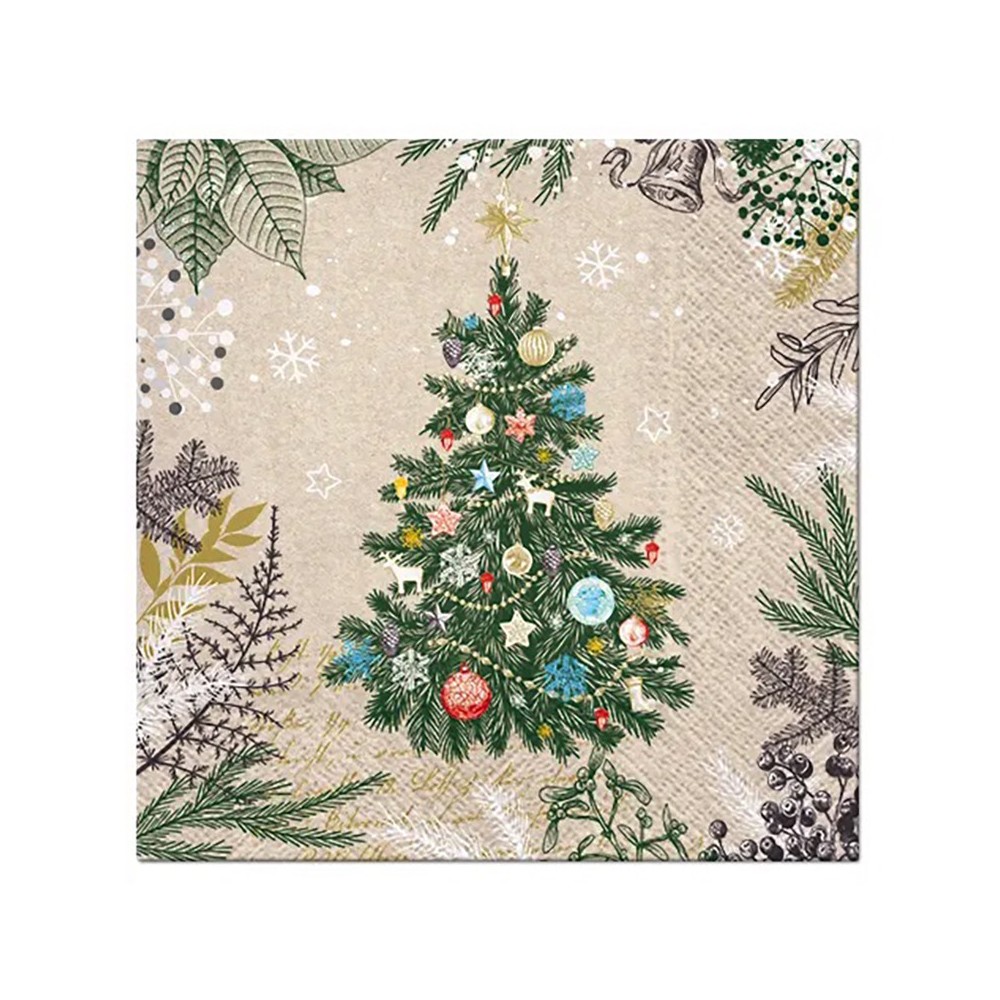 Decorative napkins - Paw - Vintage Christmas Tree, 20 pcs.