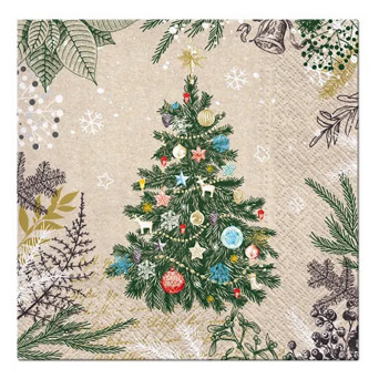 Serwetki ozdobne - Paw - Vintage Christmas Tree, 20 szt.