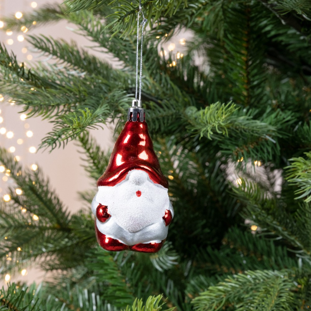 Shatterproof pendant Santa Claus - 4,5 x 8,5 cm, 2 pcs.