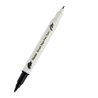 Double-sided marker Brush Sign Pen Twin - Pentel - black