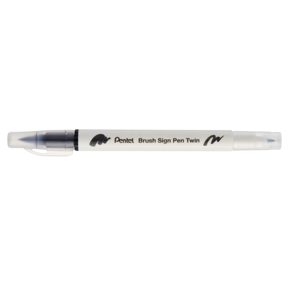 Dwustronny pisak pędzelkowy Brush Sign Pen Twin - Pentel - czarny
