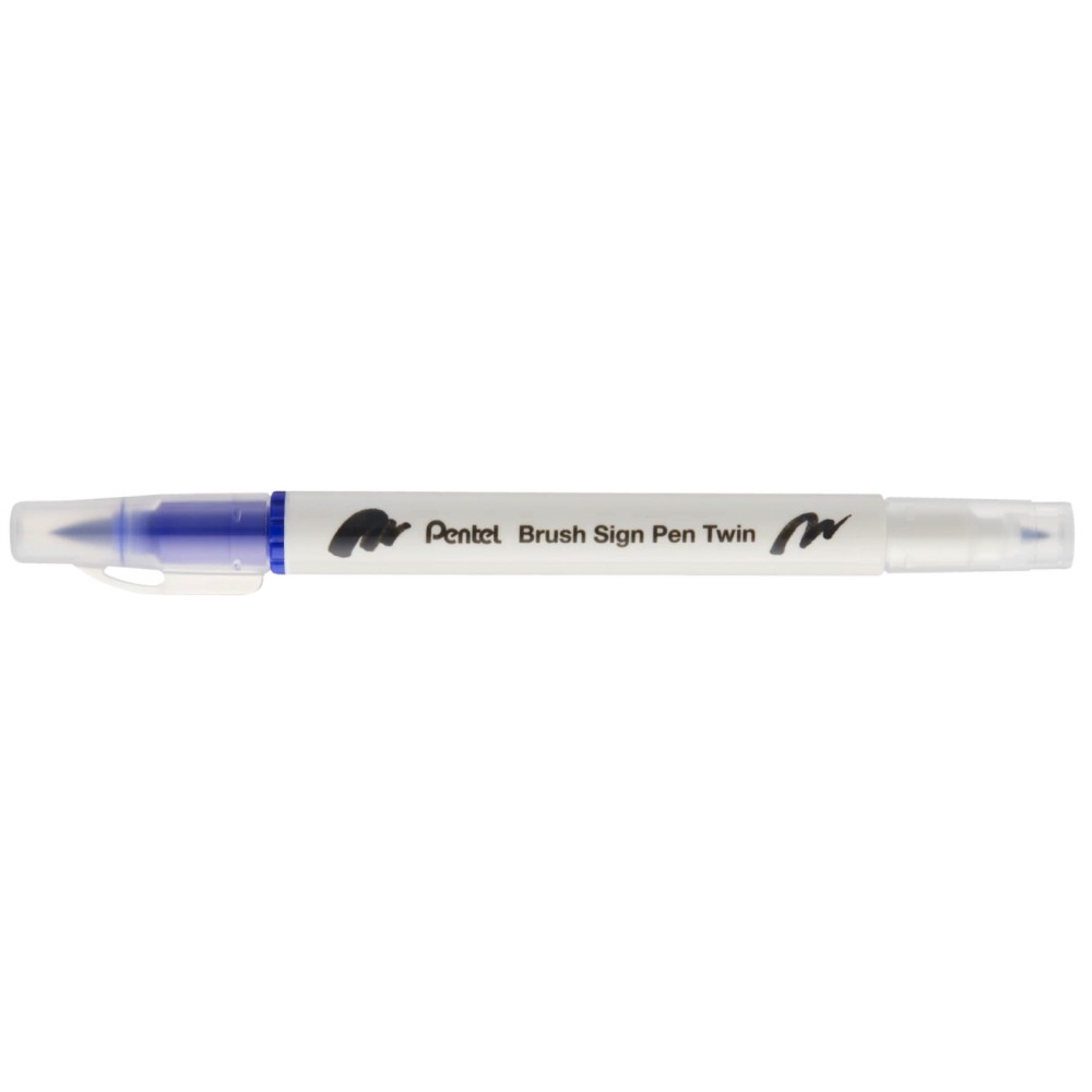 Double-sided marker Brush Sign Pen Twin - Pentel - blue