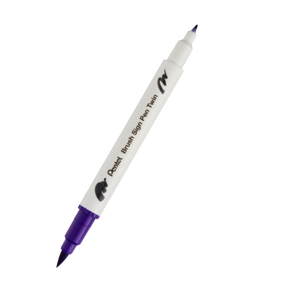 Double-sided marker Brush Sign Pen Twin - Pentel - violet