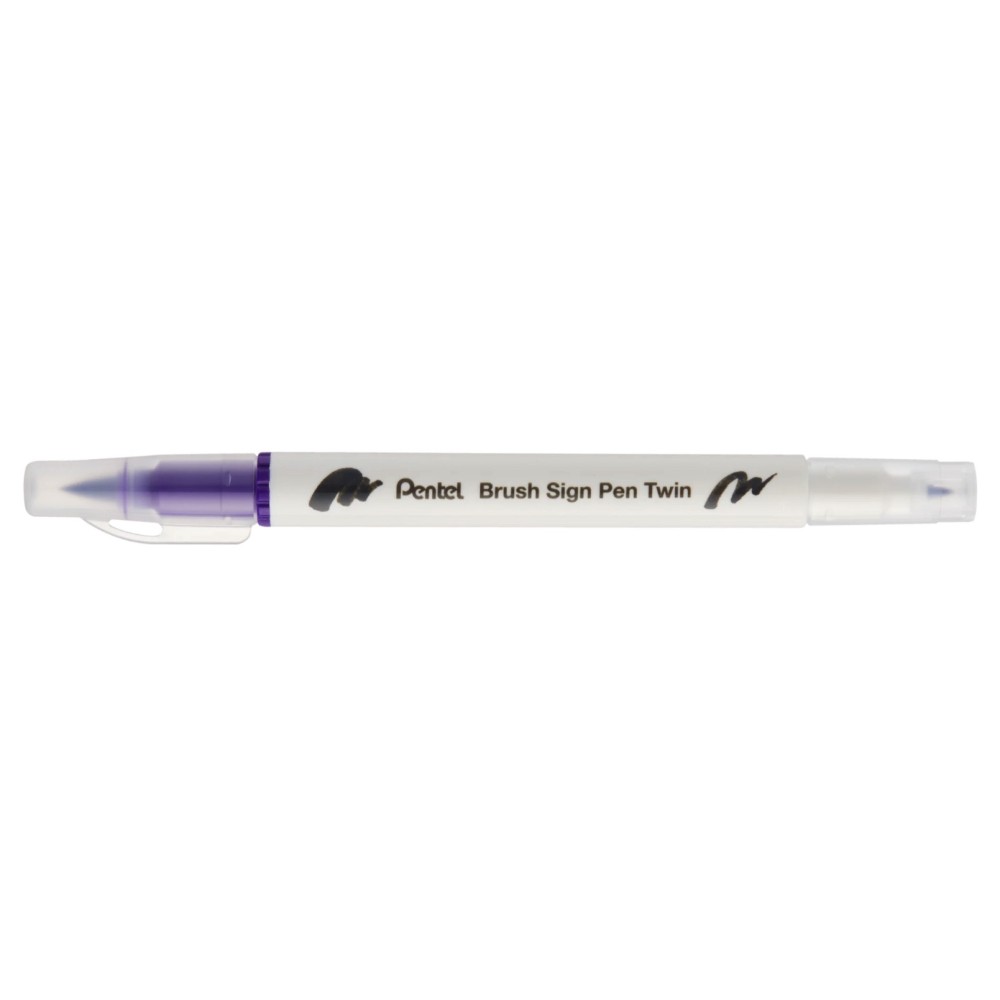 Dwustronny pisak pędzelkowy Brush Sign Pen Twin - Pentel - fioletowy