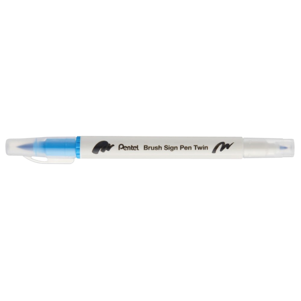 Double-sided marker Brush Sign Pen Twin - Pentel - light blue