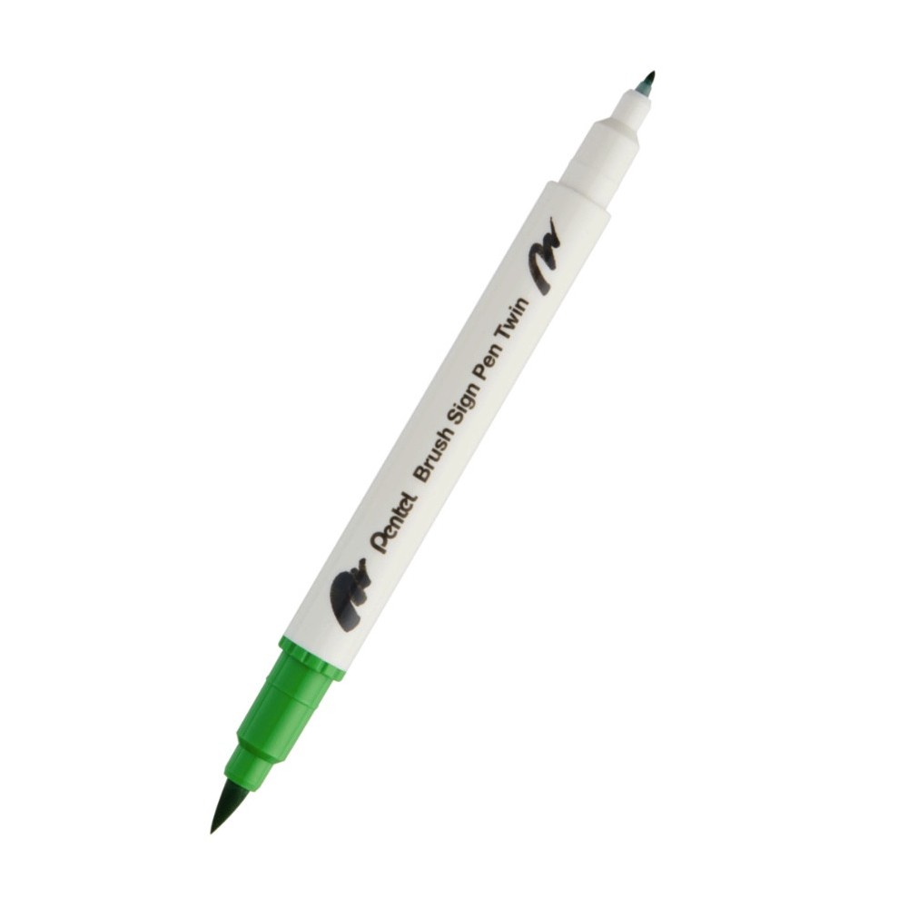 Double-sided marker Brush Sign Pen Twin - Pentel - light green