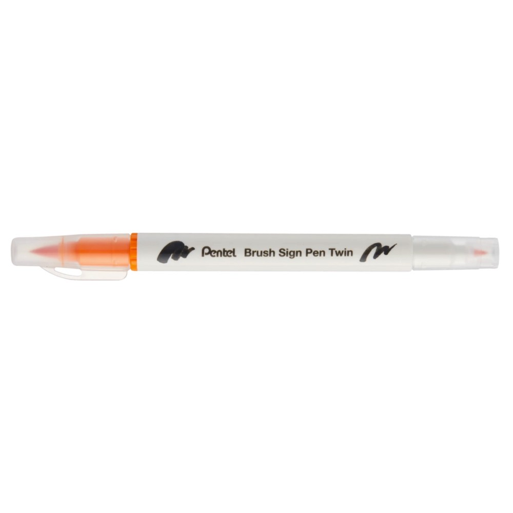 Double-sided marker Brush Sign Pen Twin - Pentel - ochre