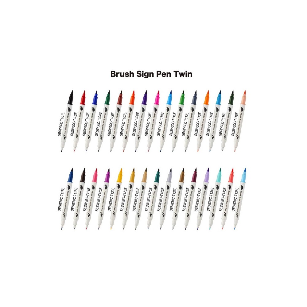 Dwustronny pisak pędzelkowy Brush Sign Pen Twin - Pentel - turkusowy