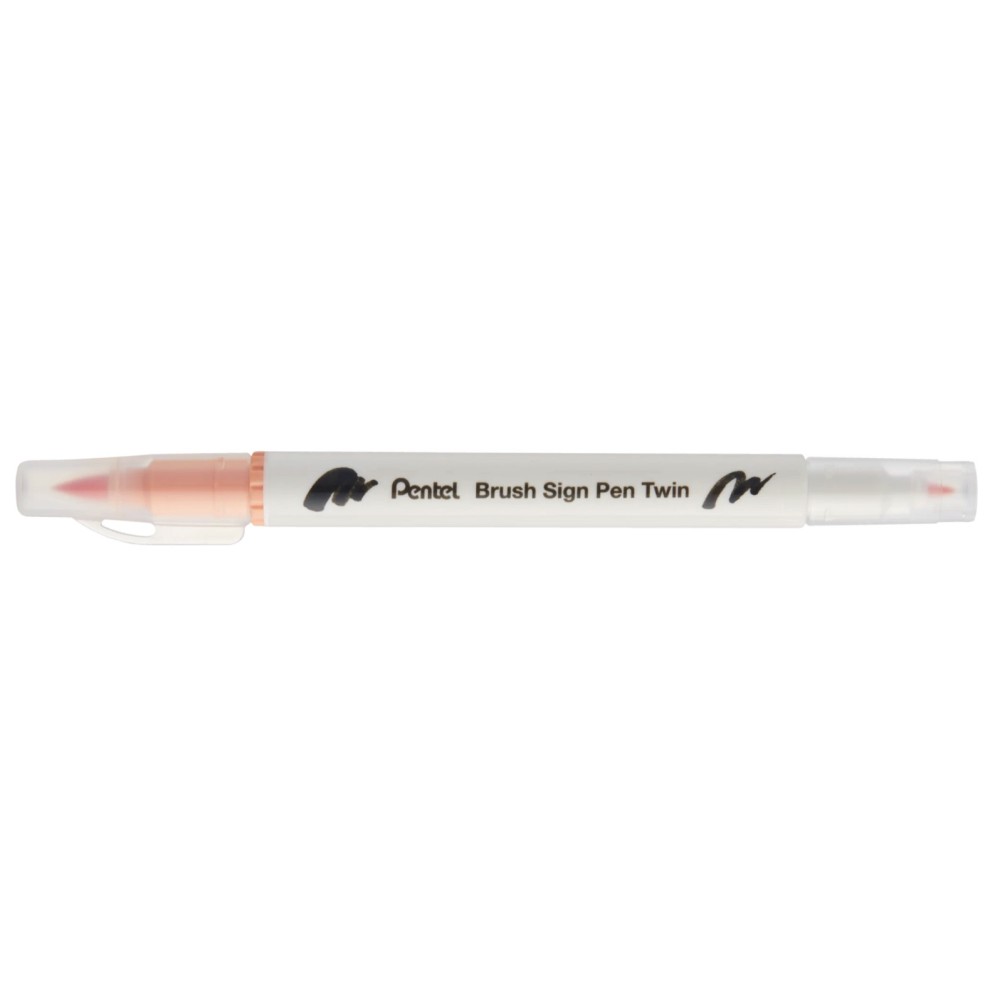Dwustronny pisak pędzelkowy Brush Sign Pen Twin - Pentel - jasnopomarańczowy
