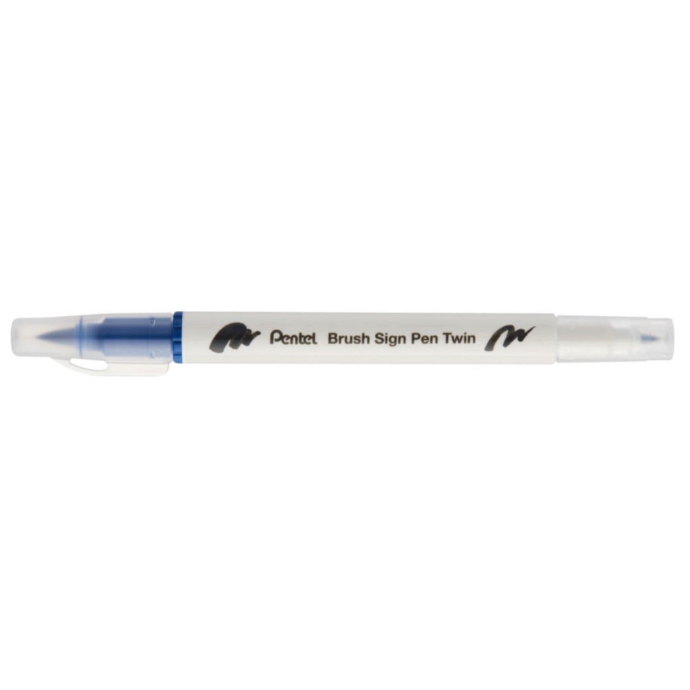 Double-sided marker Brush Sign Pen Twin - Pentel - steel blue
