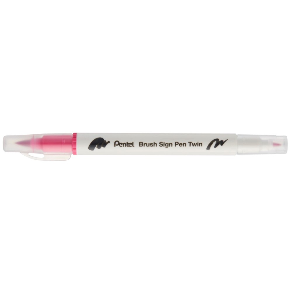 Dwustronny pisak pędzelkowy Brush Sign Pen Twin - Pentel - karminowy