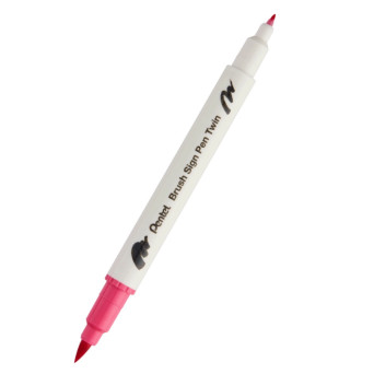 Double-sided marker Brush Sign Pen Twin - Pentel - carmine