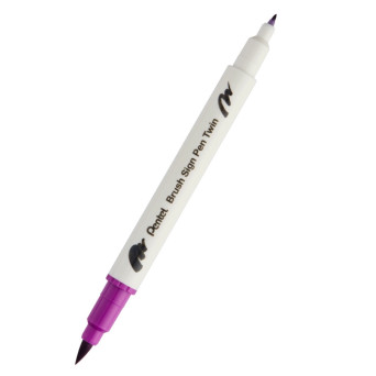 Dwustronny pisak pędzelkowy Brush Sign Pen Twin - Pentel - magenta