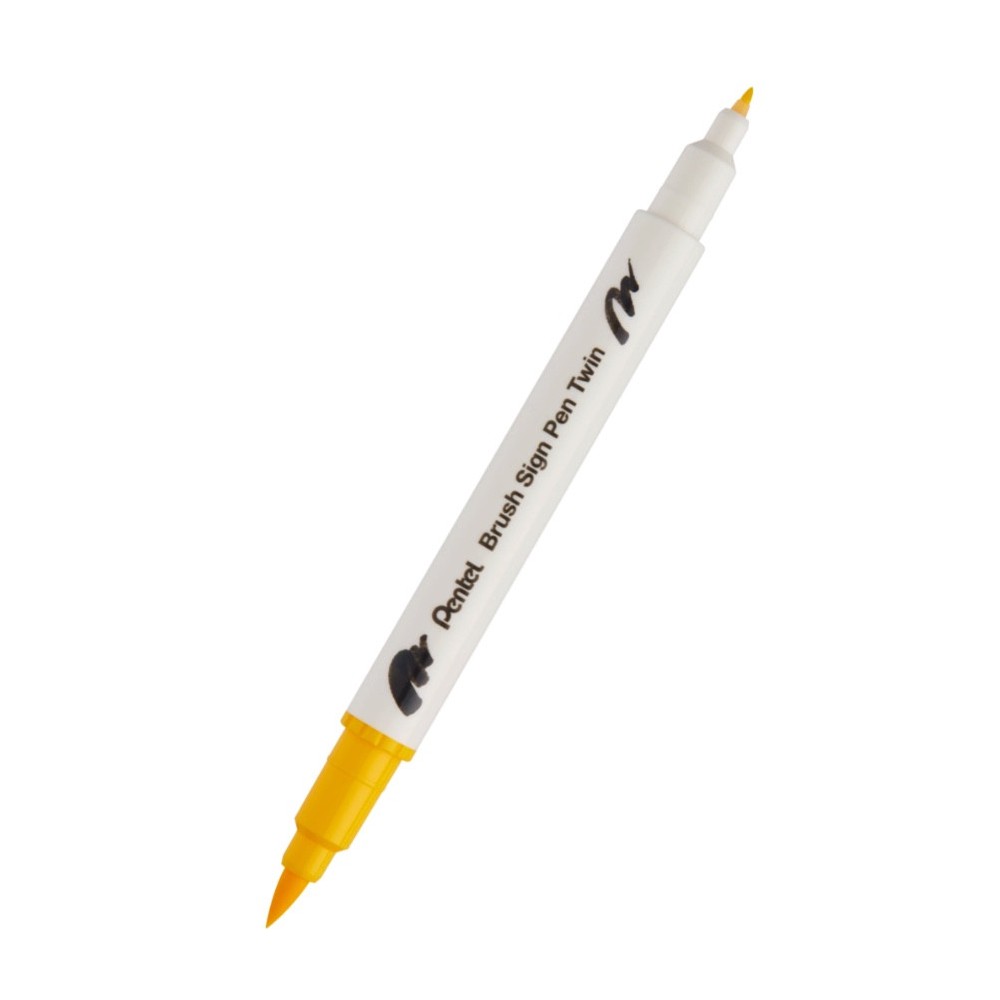 Double-sided marker Brush Sign Pen Twin - Pentel - yellow