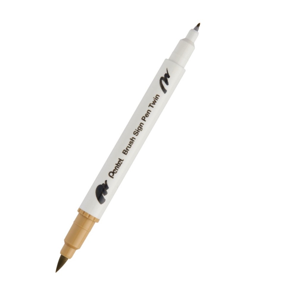 Double-sided marker Brush Sign Pen Twin - Pentel - beige