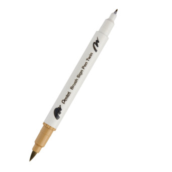 Double-sided marker Brush Sign Pen Twin - Pentel - beige
