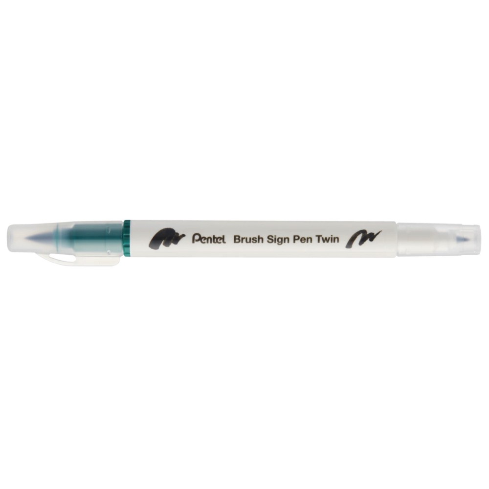 Double-sided marker Brush Sign Pen Twin - Pentel - dark green