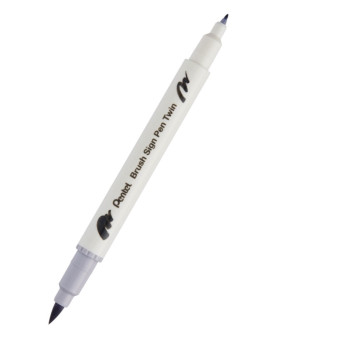 Double-sided marker Brush Sign Pen Twin - Pentel - silver grey