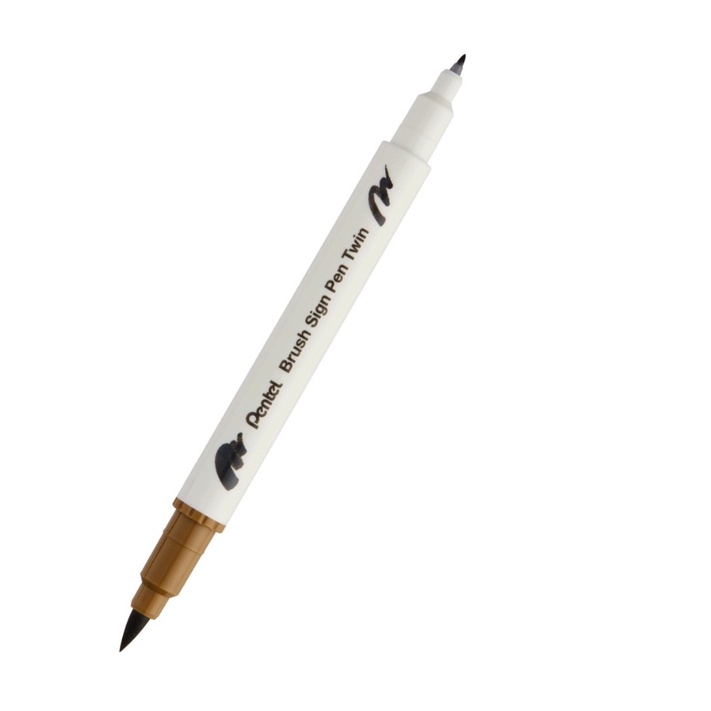 Double-sided marker Brush Sign Pen Twin - Pentel - raw umber