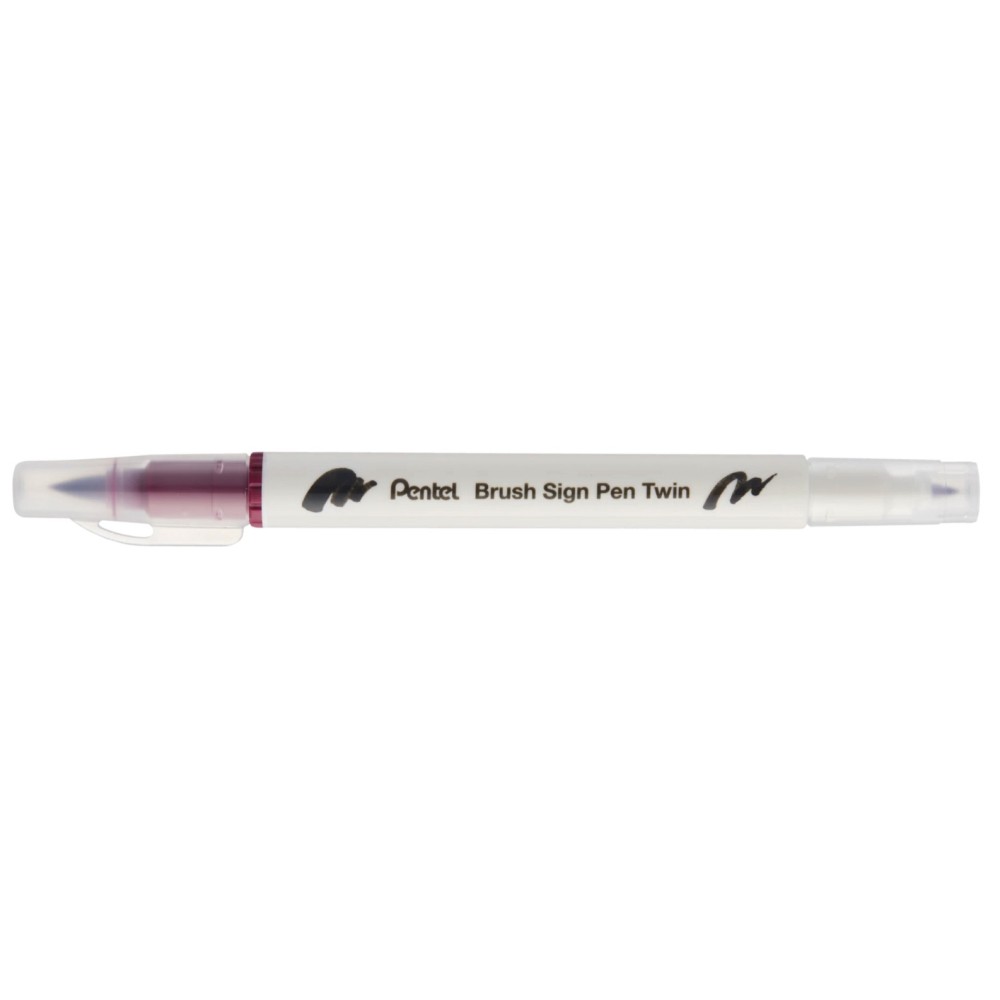 Dwustronny pisak pędzelkowy Brush Sign Pen Twin - Pentel - bordowy