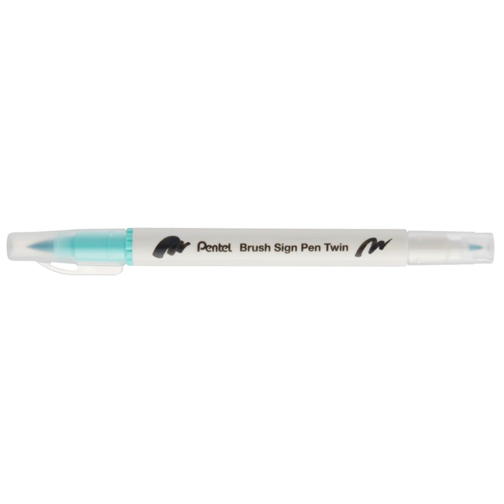 Dwustronny pisak pędzelkowy Brush Sign Pen Twin - Pentel - szmaragdowy