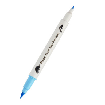 Double-sided marker Brush Sign Pen Twin - Pentel - light sky blue