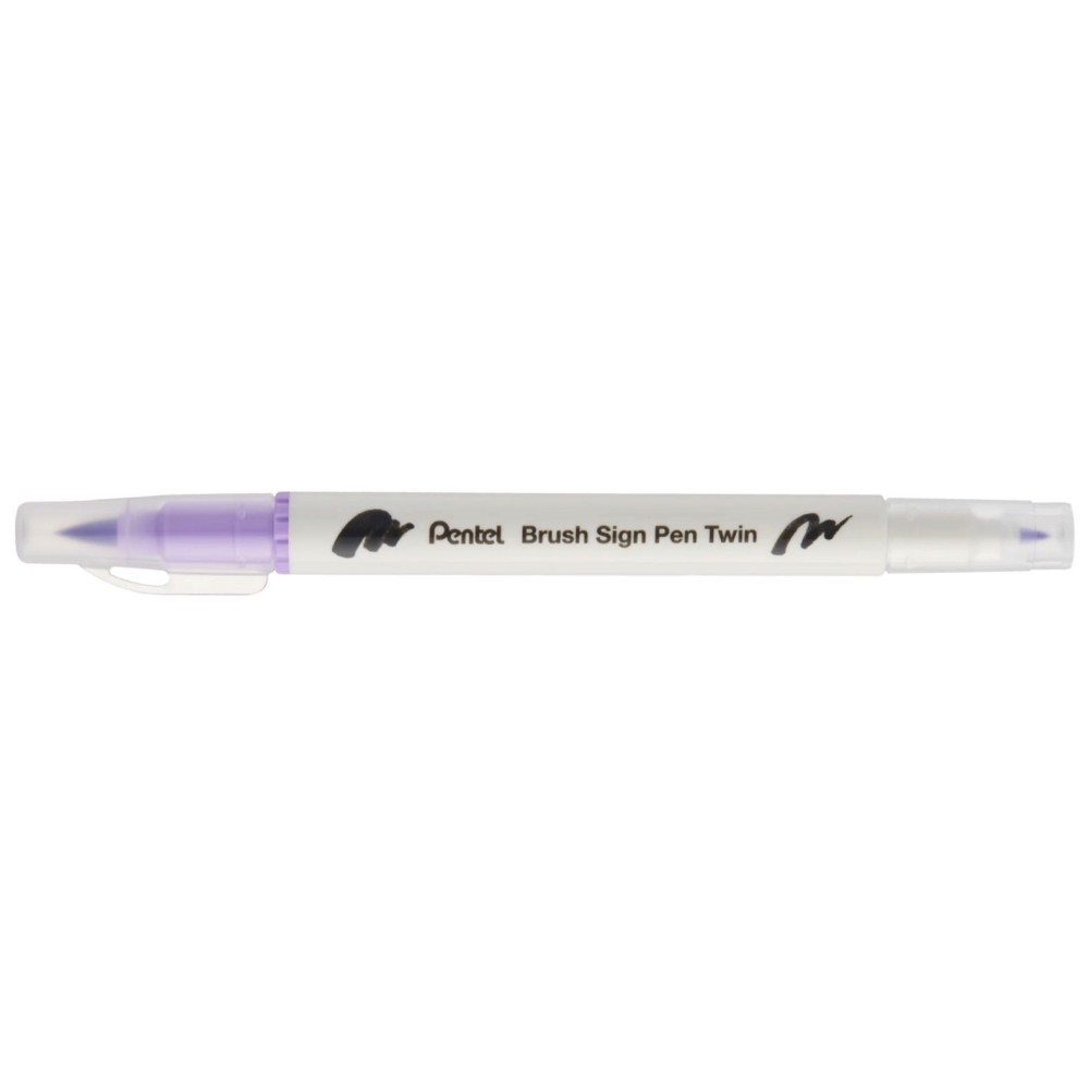 Dwustronny pisak pędzelkowy Brush Sign Pen Twin - Pentel - heliotrop