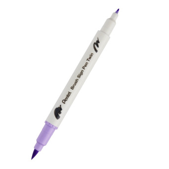 Dwustronny pisak pędzelkowy Brush Sign Pen Twin - Pentel - heliotrop