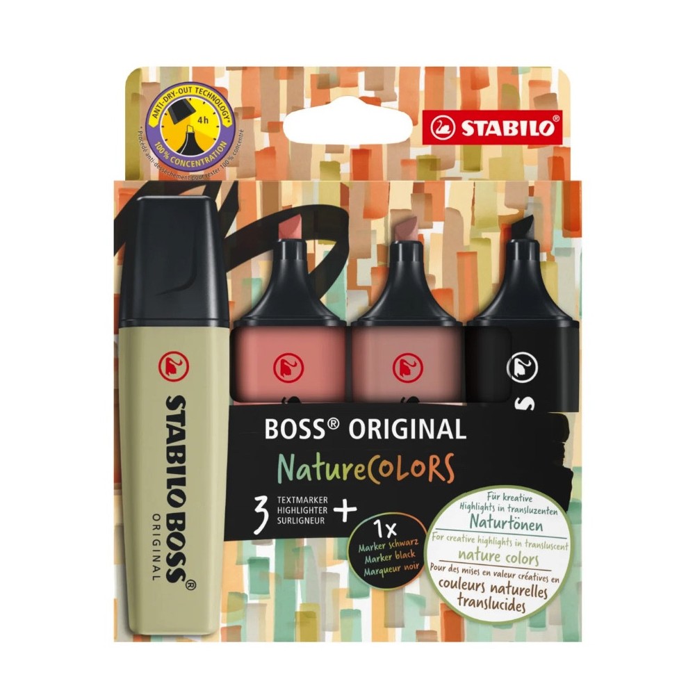 Zestaw zakreślaczy Boss Original Nature Colors 1 - Stabilo - 4 kolory