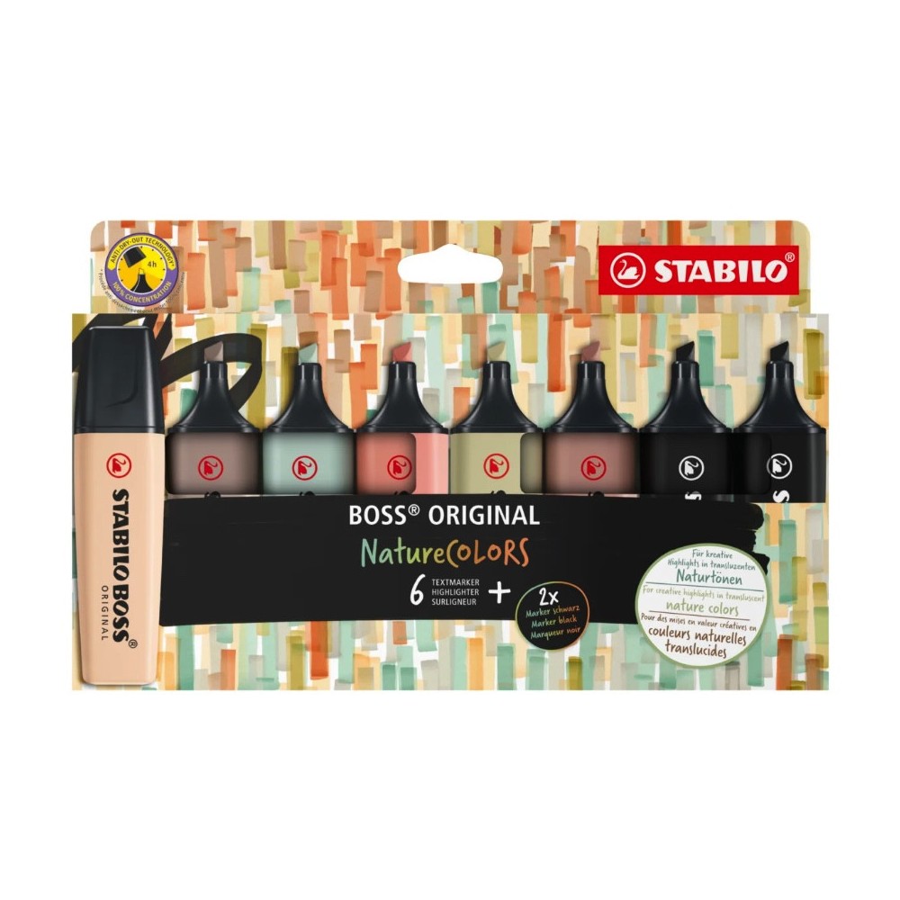 Set of Boss Original Nature Colors Highlighters - Stabilo - 8 pcs.