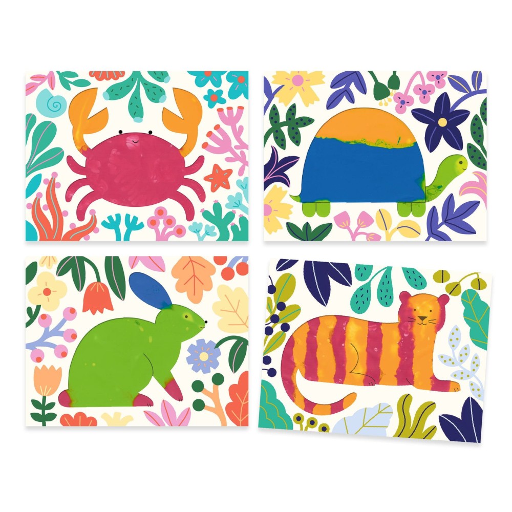 Set of finger paints for children Ocean - Djeco - 4 colors