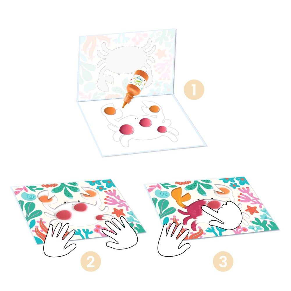 Set of finger paints for children Ocean - Djeco - 4 colors